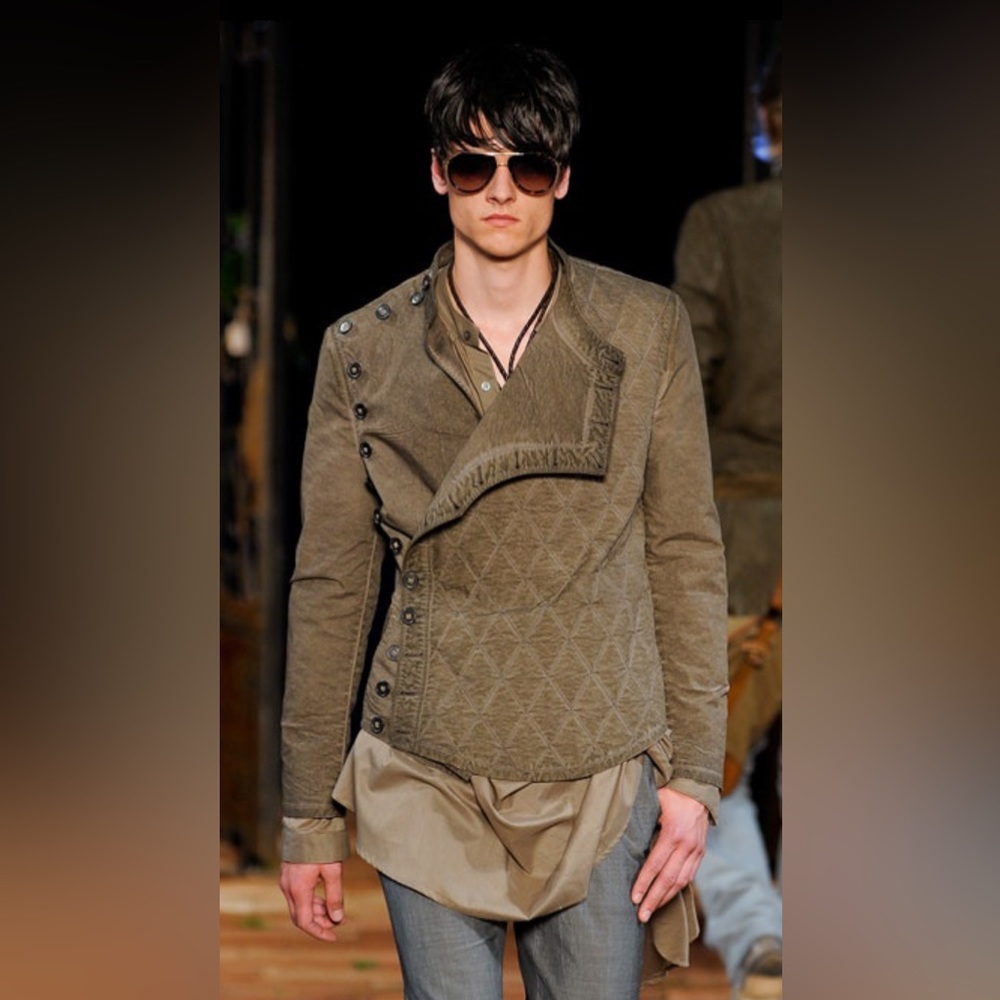 John Varvatos Olive Quilted Jacket
